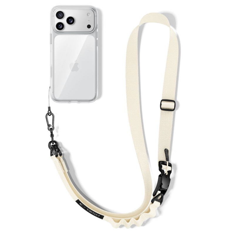 Tracolla per telefono Tech-Protect C9S Rope Crossbody, nylon, 91–140 cm, beige desertico