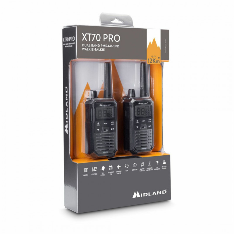 Midland XT70 Pro Duo Walkie Talkie, nero