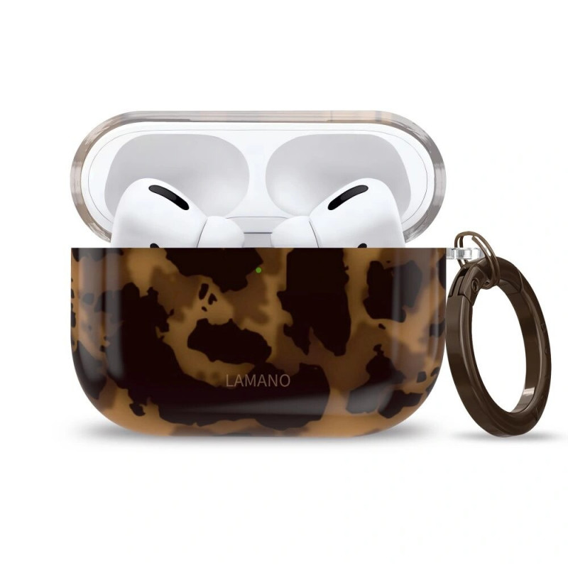 Custodia Tech-Protect Lamano per Apple AirPods Pro 3, nero e marrone