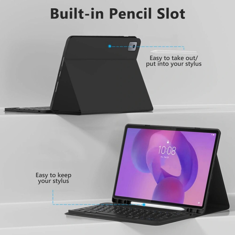 Custodia con tastiera Tech-Protect SmartCase Pen + Keyboard per Lenovo Idea Tab Plus 12.1 (TB-361), nera