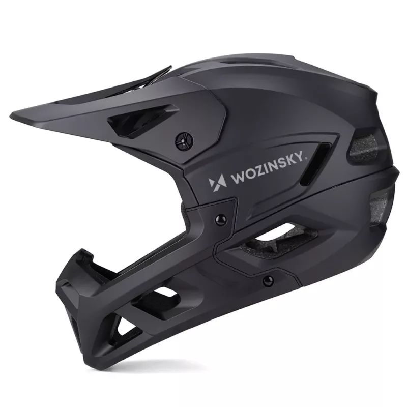 Casco integrale per bici Wozinsky con visiera rimovibile, 60-62 cm, nero