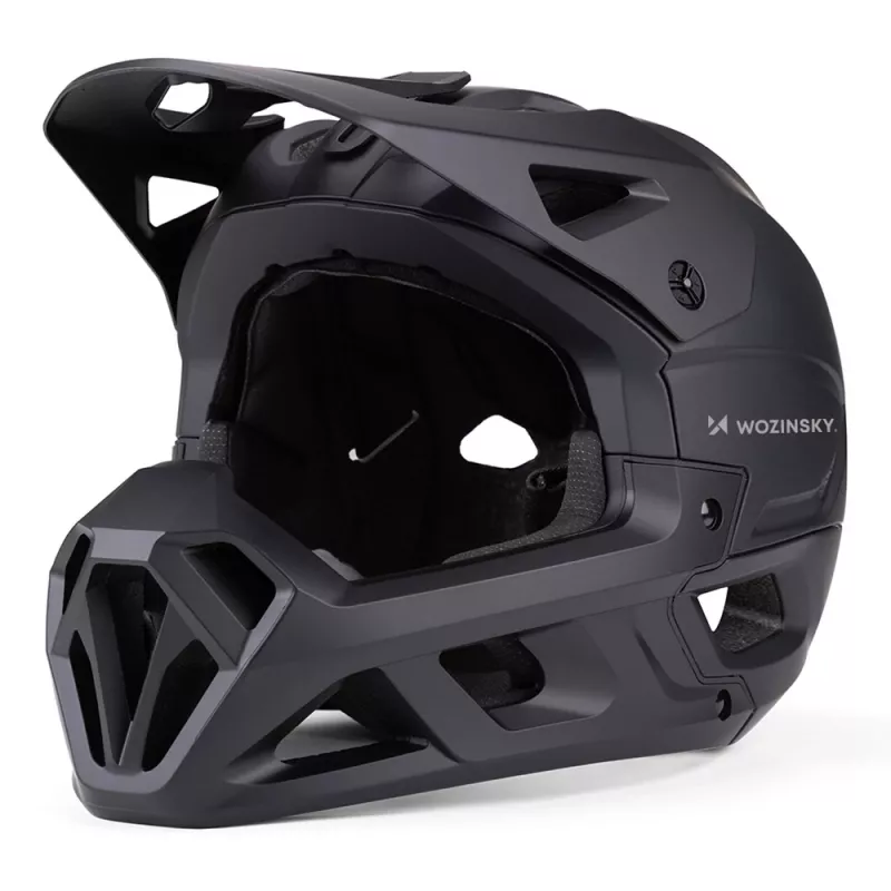 Casco integrale per bici Wozinsky con visiera rimovibile, 60-62 cm, nero