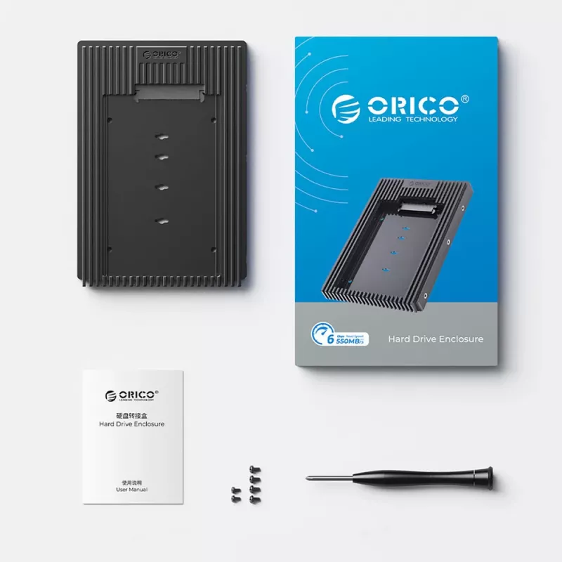 Adattatore per drive Orico D2SS-6G da 2.5" a 3.5", SATA III, nero
