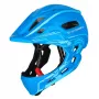 Casco da bici full face per bambini Wozinsky con luce posteriore USB, taglia S (52-56 cm), blu