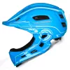 Casco da bici full face per bambini Wozinsky con luce posteriore USB, taglia S (52-56 cm), blu