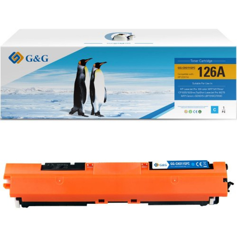 Toner compatibile G&G per HP 126A (CE311A) / Canon 729C (14390)