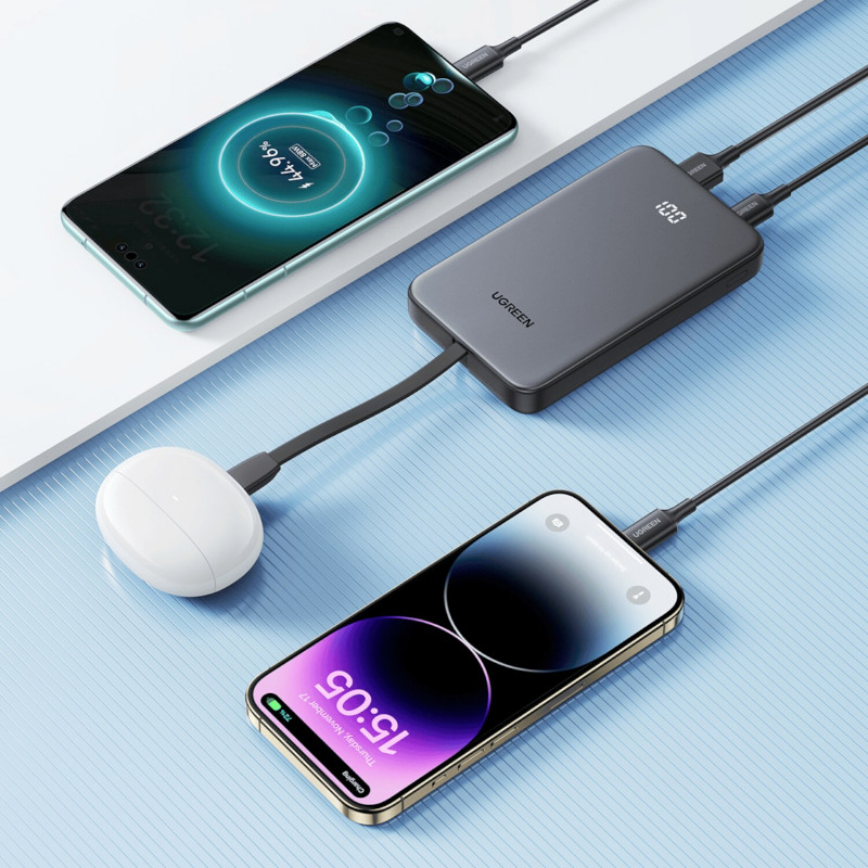 UGREEN PB526 Power bank 10000mAh 20W con cavo USB-C integrato