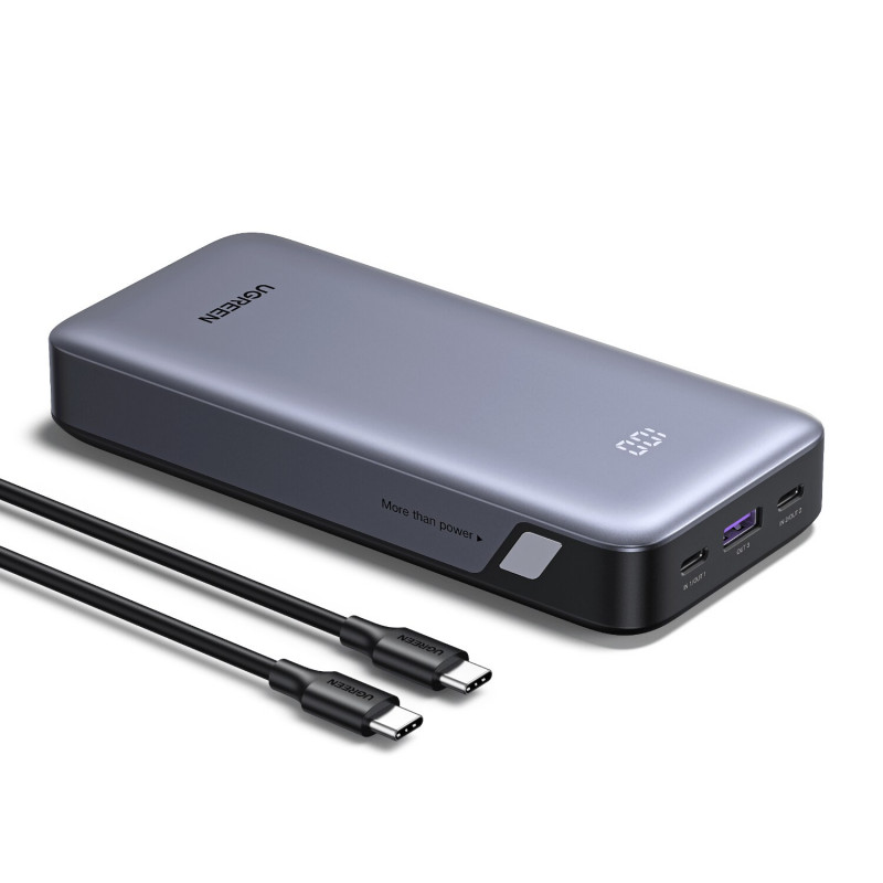 UGREEN PB532 Power bank 20000mAh 30W con ricarica rapida bidirezionale, 2x USB-C, USB-A, grigio