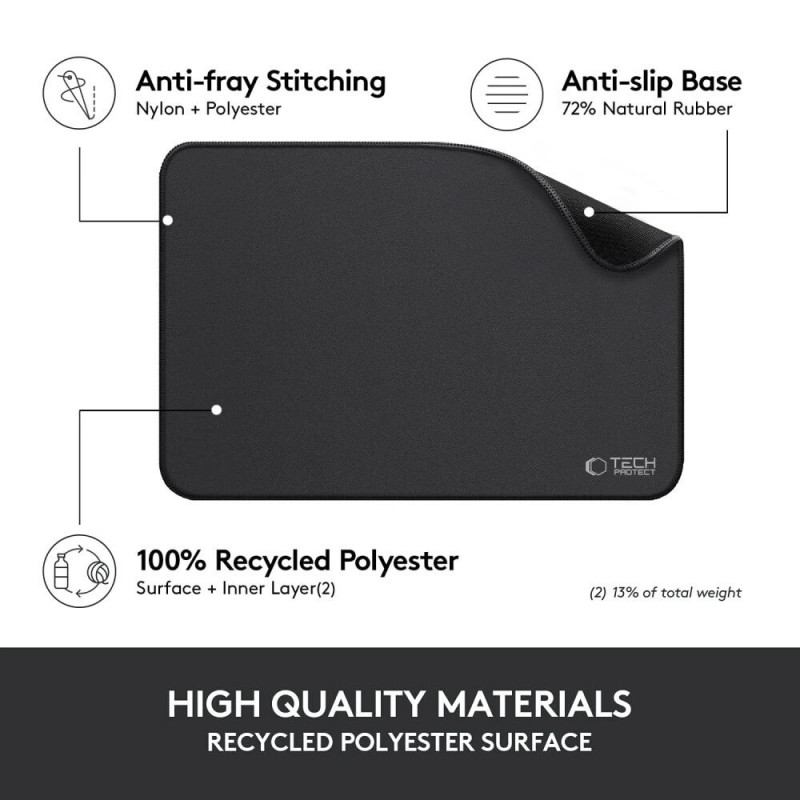 Tappetino per mouse Tech-Protect A100 35x25 cm, nero