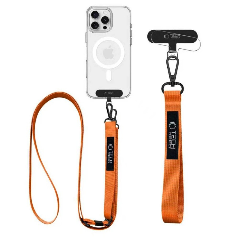 Laccetto per telefono crossbody Tech-Protect C6S Rope, arancione cosmico