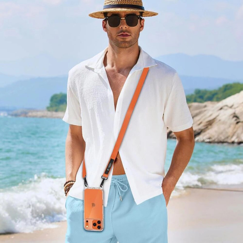 Laccetto per telefono crossbody Tech-Protect C6S Rope, arancione cosmico