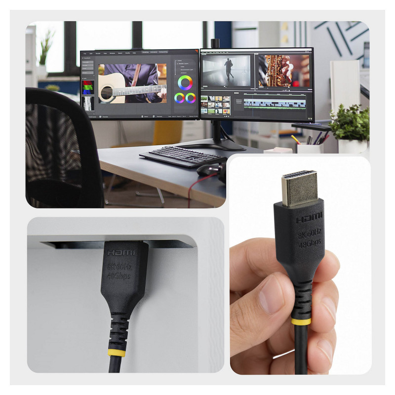 Cavo HDMI 2.1 Ultra High Speed StarTech.com HDMI21-CBL-SLIM-1M, 1 m, nero