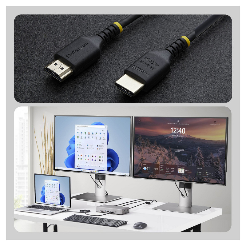 Cavo HDMI 2.1 Ultra High Speed StarTech.com HDMI21-CBL-SLIM-1M, 1 m, nero