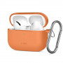 Custodia in silicone con moschettone Tech-Protect per Apple AirPods Pro 3, arancione cosmico
