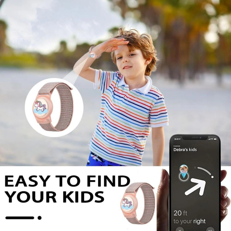 Cinturino Tech-Protect Nylon For Kids per Apple AirTag 1 / 2, Magic Pony