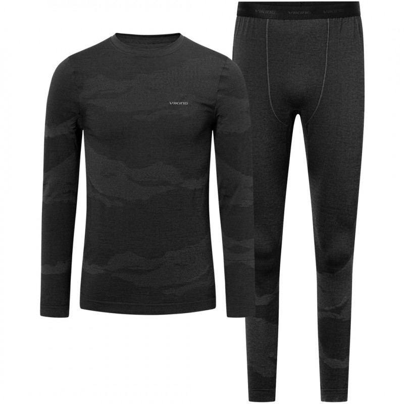 Set intimo da uomo Viking Gasher Man Set Merino, nero, XL
