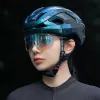 Casco per bici Rockbros LK-15 in fibra di carbonio taglia L (58-62cm), blu camaleonte