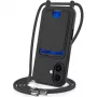 Marka Niezdefiniowana Custodia TPU per iPhone 17 con porta carte e lanyard crossbody, nera
