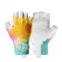 Guanti da ciclismo da donna Rockbros S389 a dita corte ammortizzanti, taglia L, multicolore