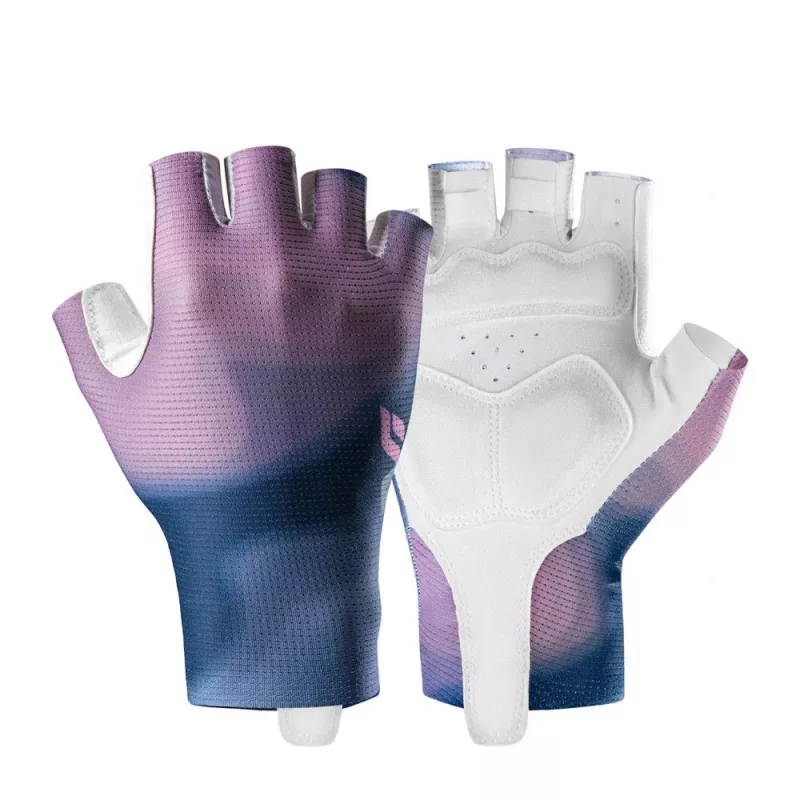 Guanti da ciclismo da donna Rockbros S389 a dita corte ammortizzanti, taglia L, viola