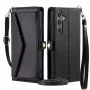 Custodia portafoglio in pelle PU Hurtel per Samsung Galaxy A56 5G con funzione stand e cinturini, nera