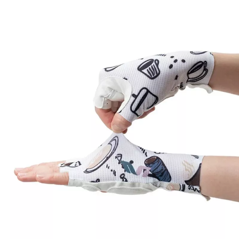 Guanti da ciclismo da donna Rockbros S389 a dita corte con assorbimento degli urti, taglia L, bianco