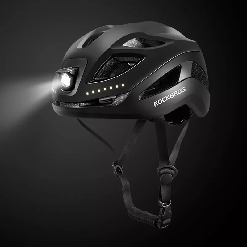Casco per bici Rockbros ZK-077 con illuminazione multidirezionale integrata 57–61 cm, nero