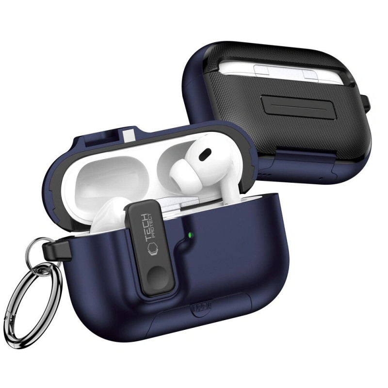 Custodia Tech-Protect Slim Hook per Apple AirPods Pro 3, blu navy