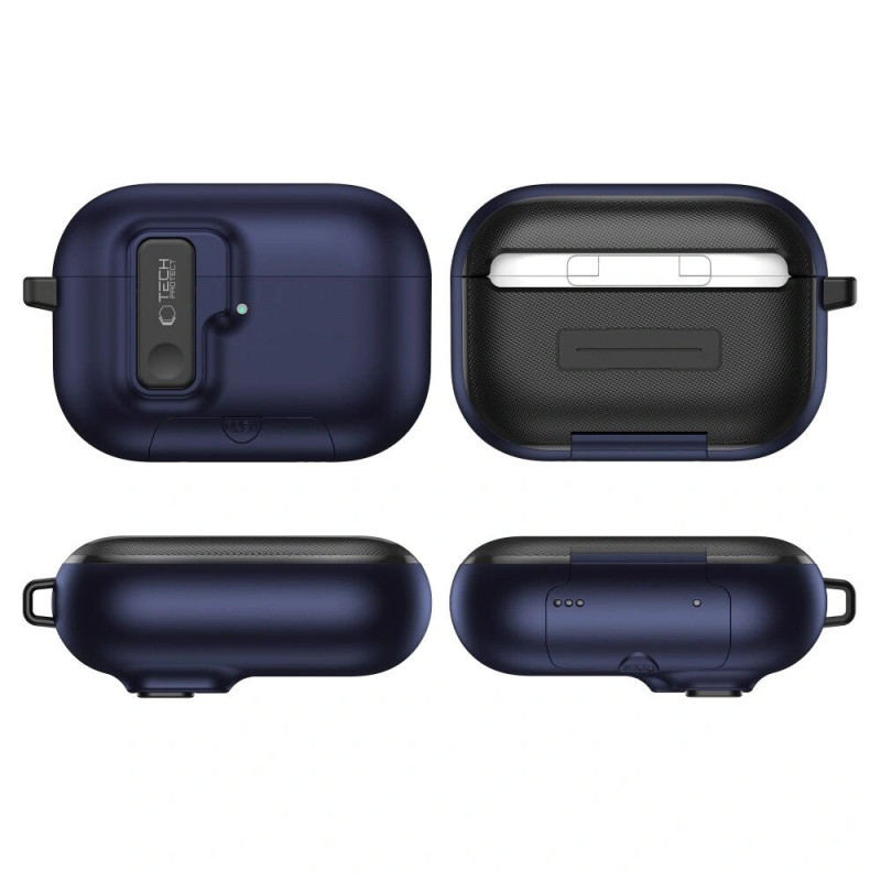 Custodia Tech-Protect Slim Hook per Apple AirPods Pro 3, blu navy