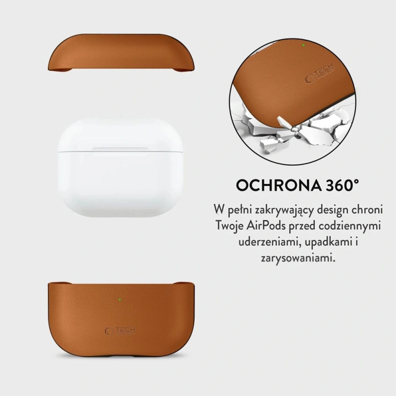 Custodia Tech-Protect NaturalFit per Apple AirPods Pro 3, marrone