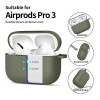 Custodia in silicone Tech-Protect Silicone Hook per Apple AirPods Pro 3, verde oliva