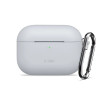 Custodia in silicone con moschettone Tech-Protect per Apple AirPods Pro 3, grigio pastello