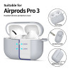 Custodia in silicone con moschettone Tech-Protect per Apple AirPods Pro 3, grigio pastello