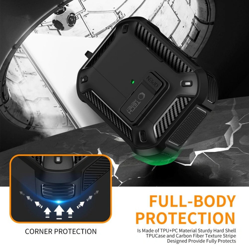 Custodia Tech-Protect Carbonox MagSafe per Apple AirPods Pro 3, THP4731, nera
