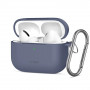 Custodia in silicone con moschettone Tech-Protect per Apple AirPods Pro 3, azzurro