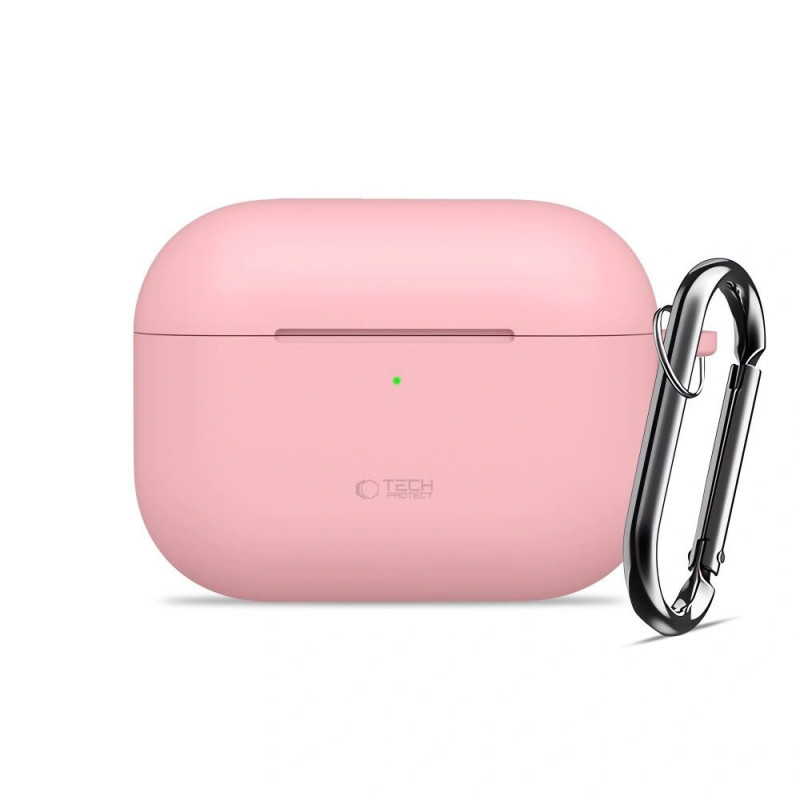 Custodia con moschettone in silicone Tech-Protect per Apple AirPods Pro 3 rosa