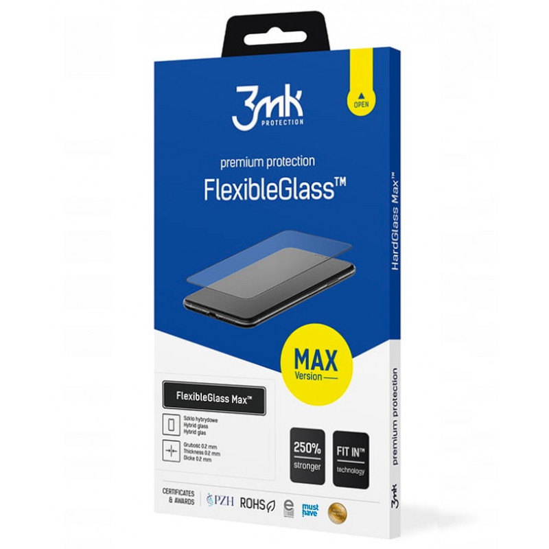 Vetro ibrido 3MK FlexibleGlass Max per Samsung Galaxy S22+, nero