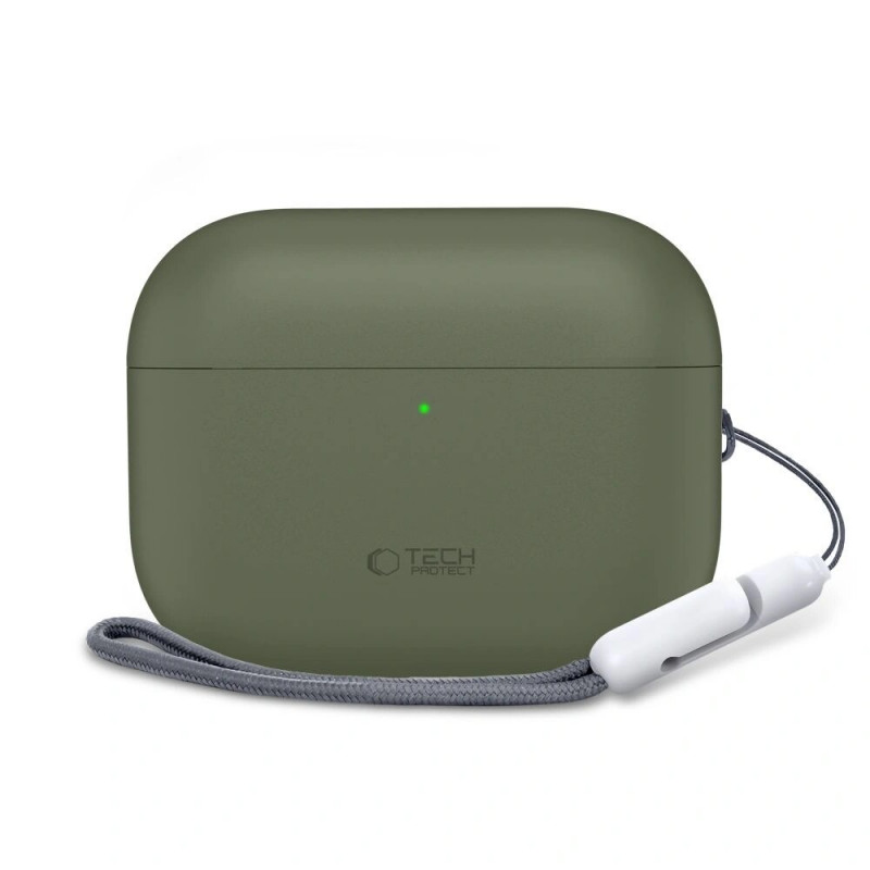 Custodia in silicone Tech-Protect per Apple AirPods Pro 3 verde oliva