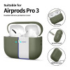 Custodia in silicone Tech-Protect per Apple AirPods Pro 3 verde oliva