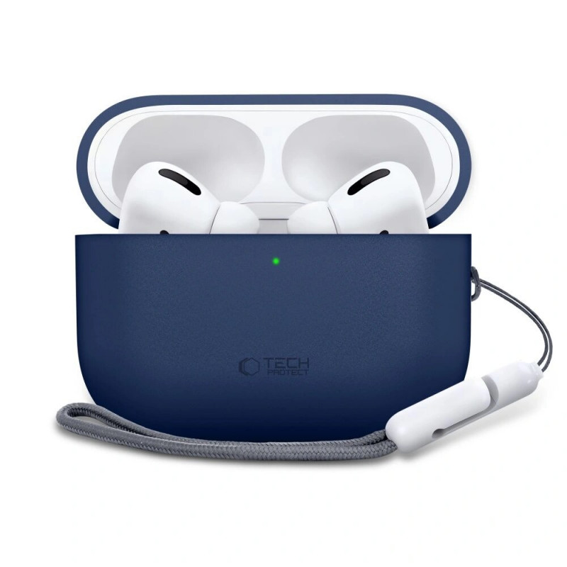 Custodia in silicone Tech-Protect per Apple AirPods Pro 3 blu navy