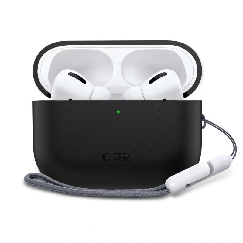 Custodia in silicone Tech-Protect per Apple AirPods Pro 3 nera