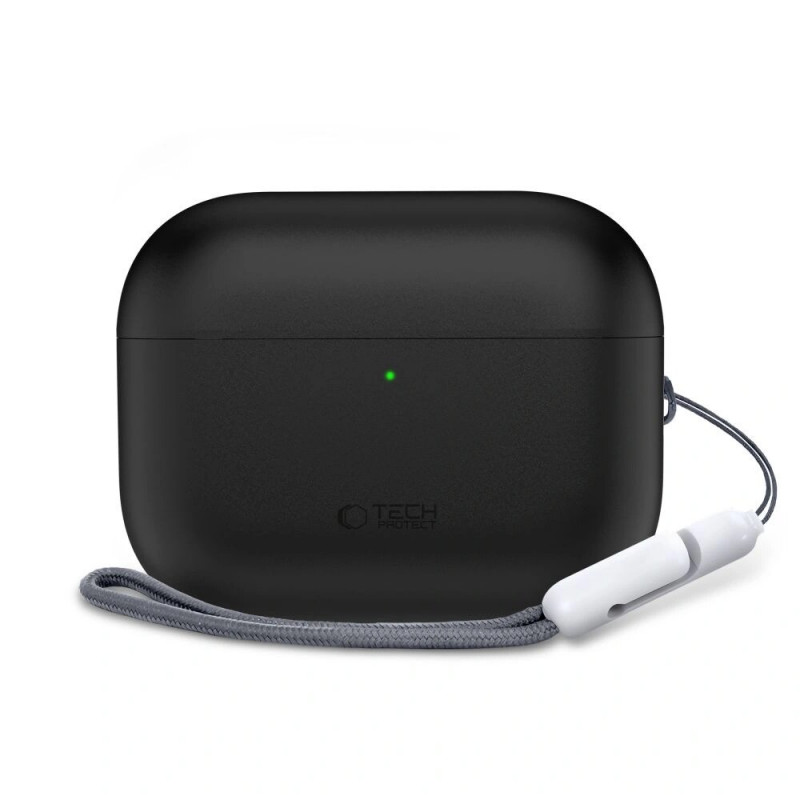 Custodia in silicone Tech-Protect per Apple AirPods Pro 3 nera