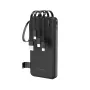 Power bank Wozinsky W11-B 10000mAh 10W con cavi integrati e torcia, nero