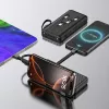 Power bank Wozinsky W11-B 10000mAh 10W con cavi integrati e torcia, nero