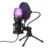 Microfono da studio gaming cablato Wozinsky WM-W111 su supporto con retroilluminazione RGB, nero