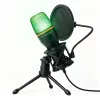 Microfono da studio gaming cablato Wozinsky WM-W111 su supporto con retroilluminazione RGB, nero