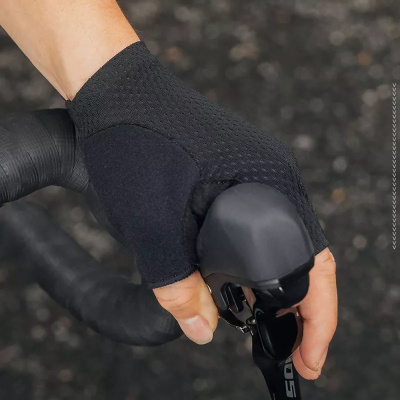 Guanti da ciclismo a dita corte ammortizzati Rockbros TLS004 ROAD TO SKY S, nero