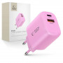 Caricatore da rete Tech-Protect NCA30 USB-A, USB-C PD 30W / QC3.0 rosa baby