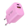 Caricatore da rete Tech-Protect NCA30 USB-A, USB-C PD 30W / QC3.0 rosa baby