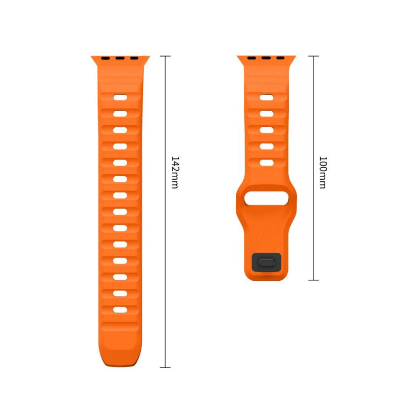 Cinturino Tech-Protect Silicone Line per Apple Watch 8 / 9 / 10 / 11 / 12 / SE / Ultra 44/45/46/49 mm, arancione